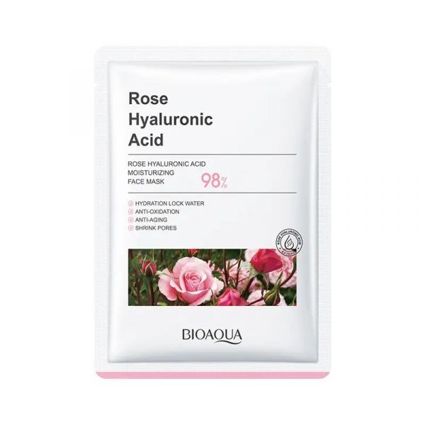 Sheet mask with rose extract for a natural glow